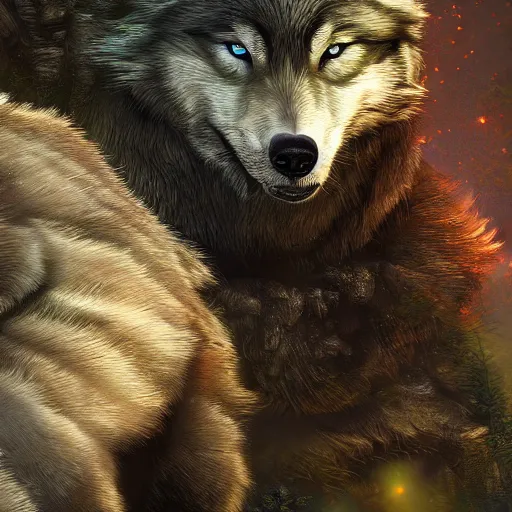 Image similar to fantasy timberwolf, high detail, fantasy art, concept art, 4 k, ultra detail, computer art