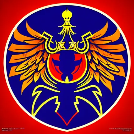 Image similar to a beautiful intricate logo for team spirit of the russian federation, dota 2 style, colorful, bright, normal rockwell