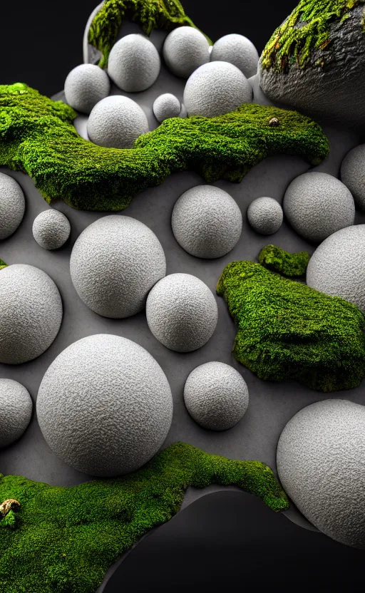 Image similar to highly detailed ultra sharp 3 d render villa cinematic composition of a smooth ceramic porcelain biomorphic magnolia stone nebula fluid fractal sci - fi surreal architecture landscape, granite, metallic, magnesium, marble, moss and lichen, vincent callebaut composition, mamou - mani, archviz, beautiful lighting, 8 k, unreal engine, hdr,