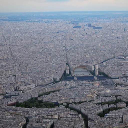 Image similar to aerial photo of paris with a flood of 6 0 meters high, realistic, 4 k