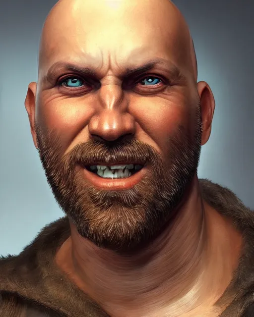 Prompt: portrait of a 4 0 - year - old bald man without nose, hyper realistic face, beautiful eyes, character art, art by mark brooks, hyperdetailed, cryengine, trending on artstation, digital art