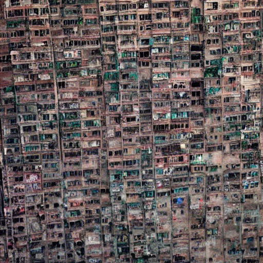 Prompt: Kowloon walled city close-up