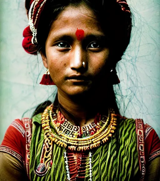 Image similar to portrait_photo_of_a_stunningly beautiful nepalese maiden, symmetrical face, 16th century, hyper detailed by Annie Leibovitz, Steve McCurry, David Lazar, Jimmy Nelsson, professional photography