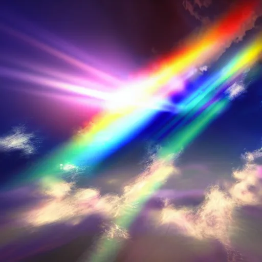 Prompt: psychedelic clouds, god rays, volumetric lighting