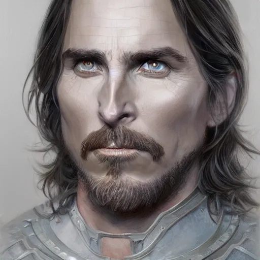 Prompt: Christian Bale without a beard as a fantasy D&D character, portrait art by Donato Giancola and James Gurney, digital art, trending on artstation