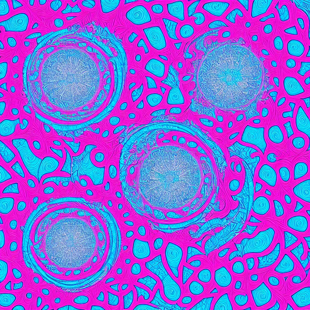 Image similar to blue and pink abstract art, parallax, modern fine art, fractal, intricate, elegant, highly detailed, mandala