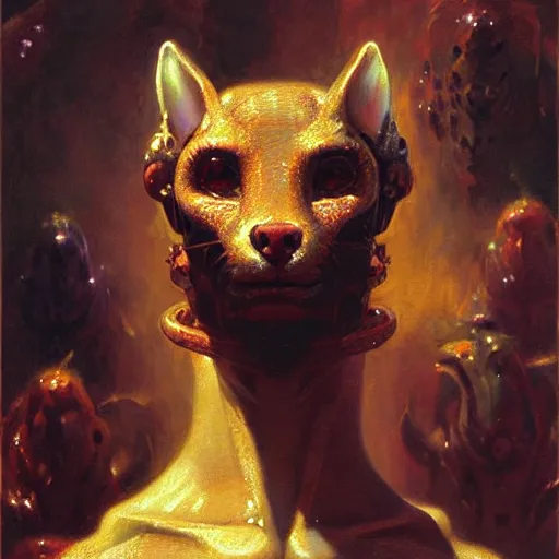 Image similar to a portrait of a furry alien in the pool. highly detailed painting by gaston bussiere, craig mullins, j. c. leyendecker, furry