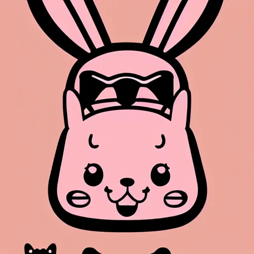 Prompt: amazing simple vector art, anthropomorphic pink rabbit character wearing a black bucket hat. Cute, kawaii, Cooky, bt21, Sanrio inspired. Beautiful artwork, Rabbt_character, rabbit_bunny, 獣, iconic character, detailed textures, 4K high resolution quality artstyle by artgerm, Guweiz, Pixiv, Instagram, dribbble, ArtstationHD