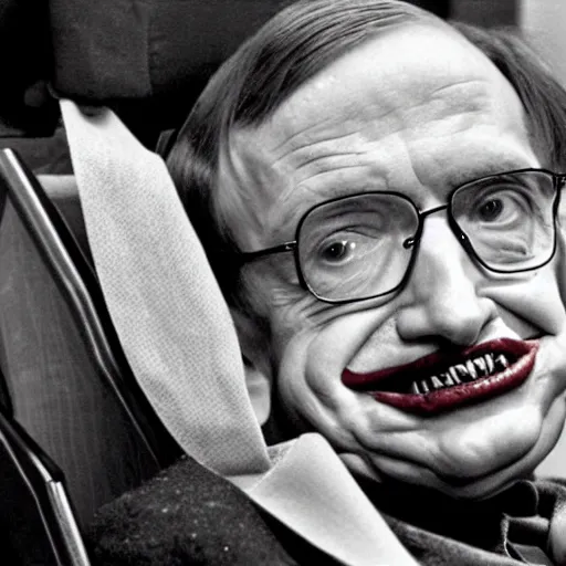 Image similar to stephen hawking as the joker