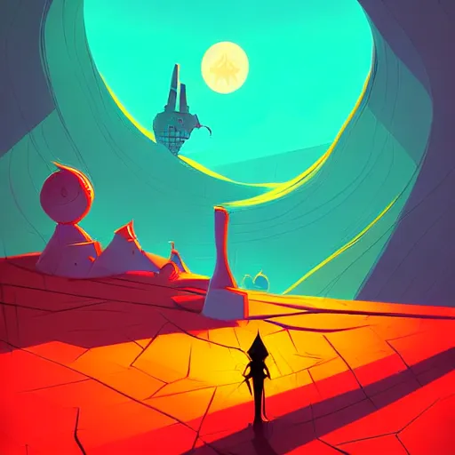 Prompt: curled perspective digital art of palestina by anton fadeev from nightmare before christmas