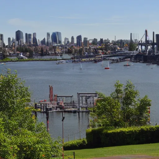 Prompt: view of gasworks park from an overlook