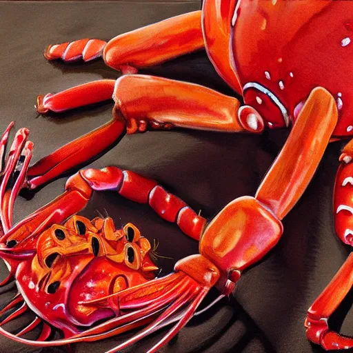 Image similar to monkey lobster. hyperdetailed photorealism