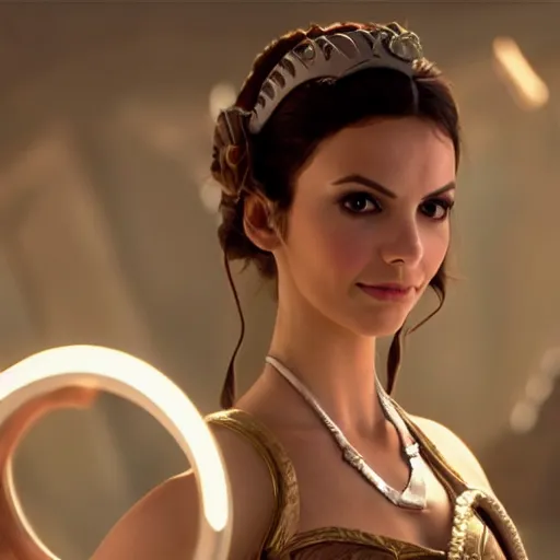 Image similar to victoria justice as princess padme in star wars episode 3, 8 k resolution, cinematic lighting, anatomically correct