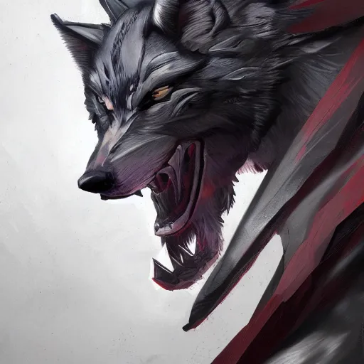 Prompt: iron wolf , trending on Artstation