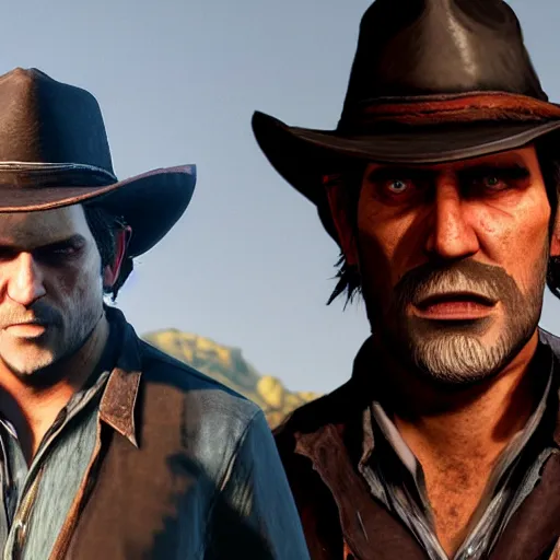 John Wayne is Arthur Morgan in Red Dead Redemption 2,, Stable Diffusion