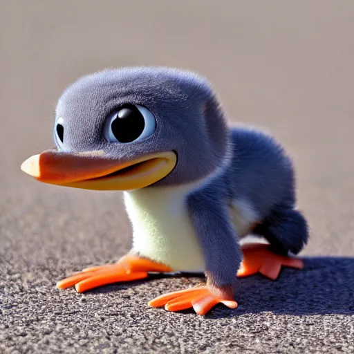 Image similar to baby perry the platypus walking, cute, cartoon