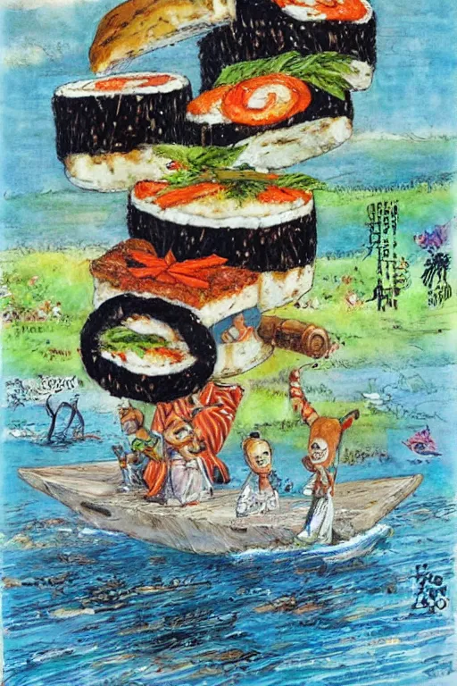 Image similar to giant gimbap by jerry pinkney