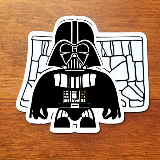 Prompt: darth vader wearing a jock - strap - diaper - loin - cloth, svg sticker art