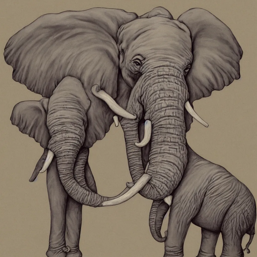 Image similar to elephant in the style of mark ryden