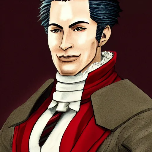 Image similar to a highly detailed portrait of miles edgeworth as a character from league of legends