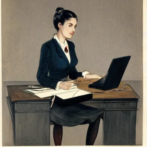 Prompt: a secretary