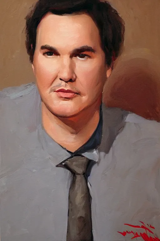 Prompt: portrait of young norm macdonald on snl, oil painting by wilson mclean, sharp focus, masterpiece, highly detailed