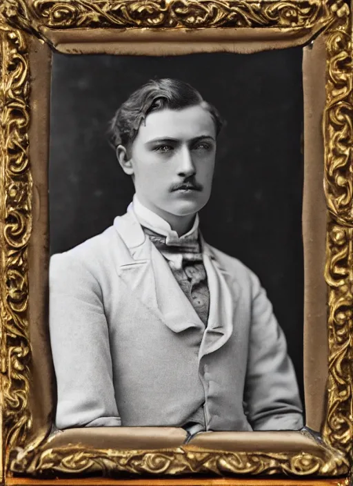 Prompt: portrait of a young edwardian man, detailed face, edwardian, highly detailed, cinematic lighting, photograph by elliott & fry