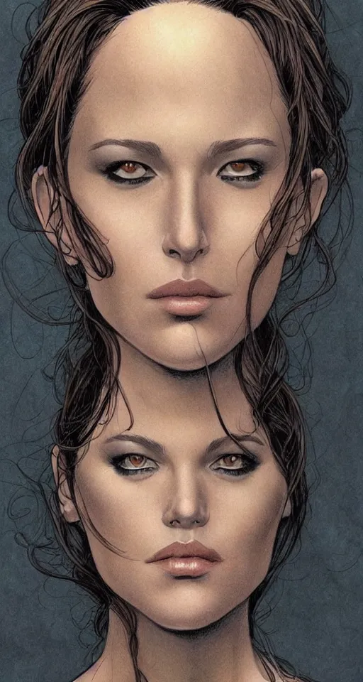 Image similar to a beautiful portrait of a woman Travis Charest style