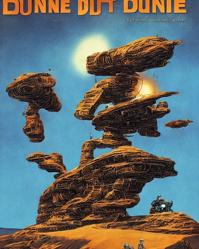 Prompt: dune vhs cover by chris foss