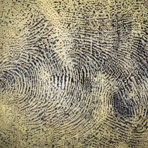 Prompt: abunch of fingerprints, aged and weathered