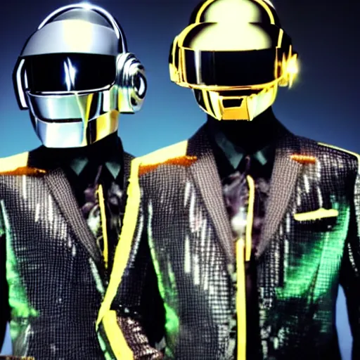 Prompt: daft punk concert from the future