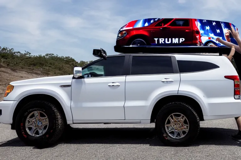 Image similar to trump-car-wrap-from-the-side