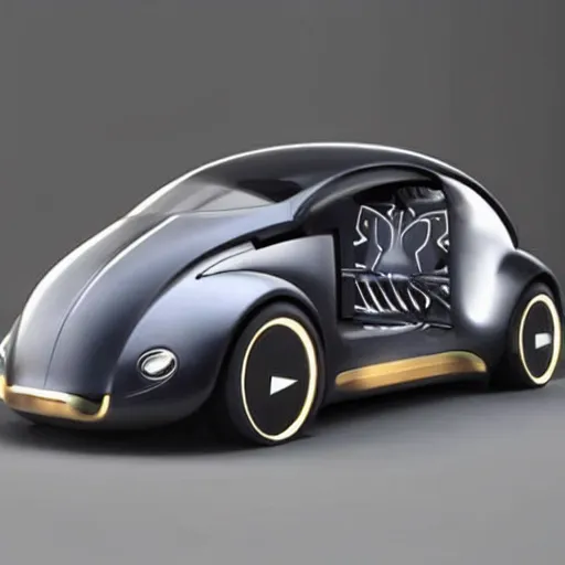 Prompt: a new futuristic Beetle design by elon musk, studio lighting