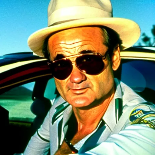 Image similar to bill murray in fear and loathing in las vegas, movie still, promotional shot