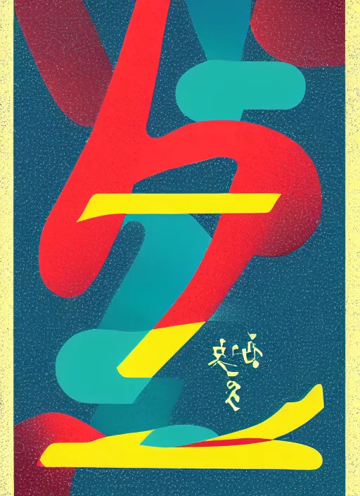 Image similar to poster design with bright and colourful vintage typographic japanese katakana, layout design, illustrator vector graphics