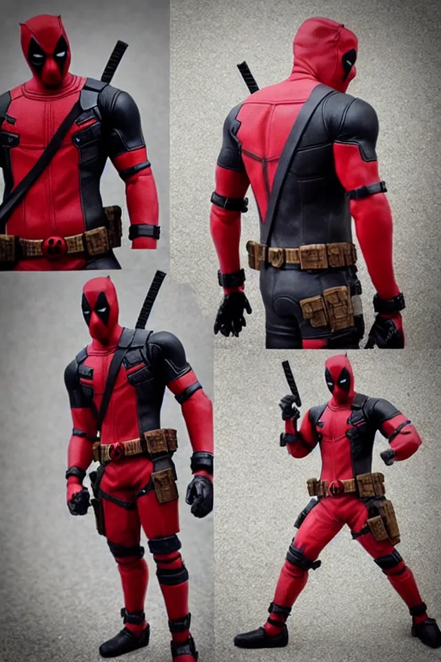 Prompt: “full length figure of Deadpool ,realistic”