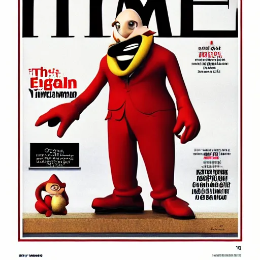 Image similar to doctor eggman as person of the year on the cover of time magazine