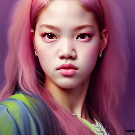 Image similar to portrait of jossi of blackpink, highly detailed, digital painting, smooth, sharp focus, illustration, ultra realistic, 8 k, art by artgerm and greg rutkowski and alphonse mucha