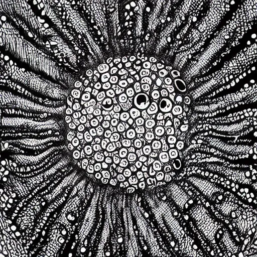 Prompt: an interdimensional portal made of hundreds of creepy eyeballs staring at you contrast detailed horror ink pen drawing