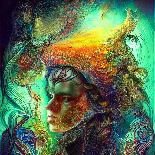 Image similar to the person in the dream by android jones