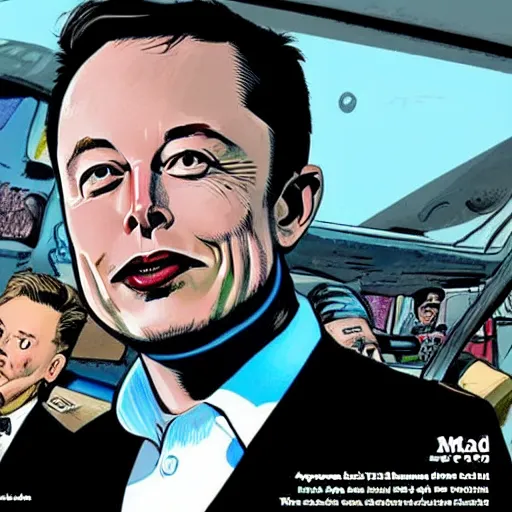 Image similar to Elon Musk in Mad Magazine