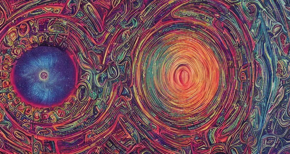 Prompt: film still of a movies based on the art of Alex Grey movie directed by Denis Villeneuve