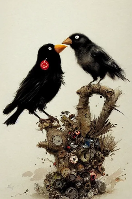 Prompt: ( ( ( ( ( bomb, the black bird, angry bird. muted colors. ) ) ) ) ) by jean - baptiste monge!!!!!!!!!!!!!!!!!!!!!!!!!!!