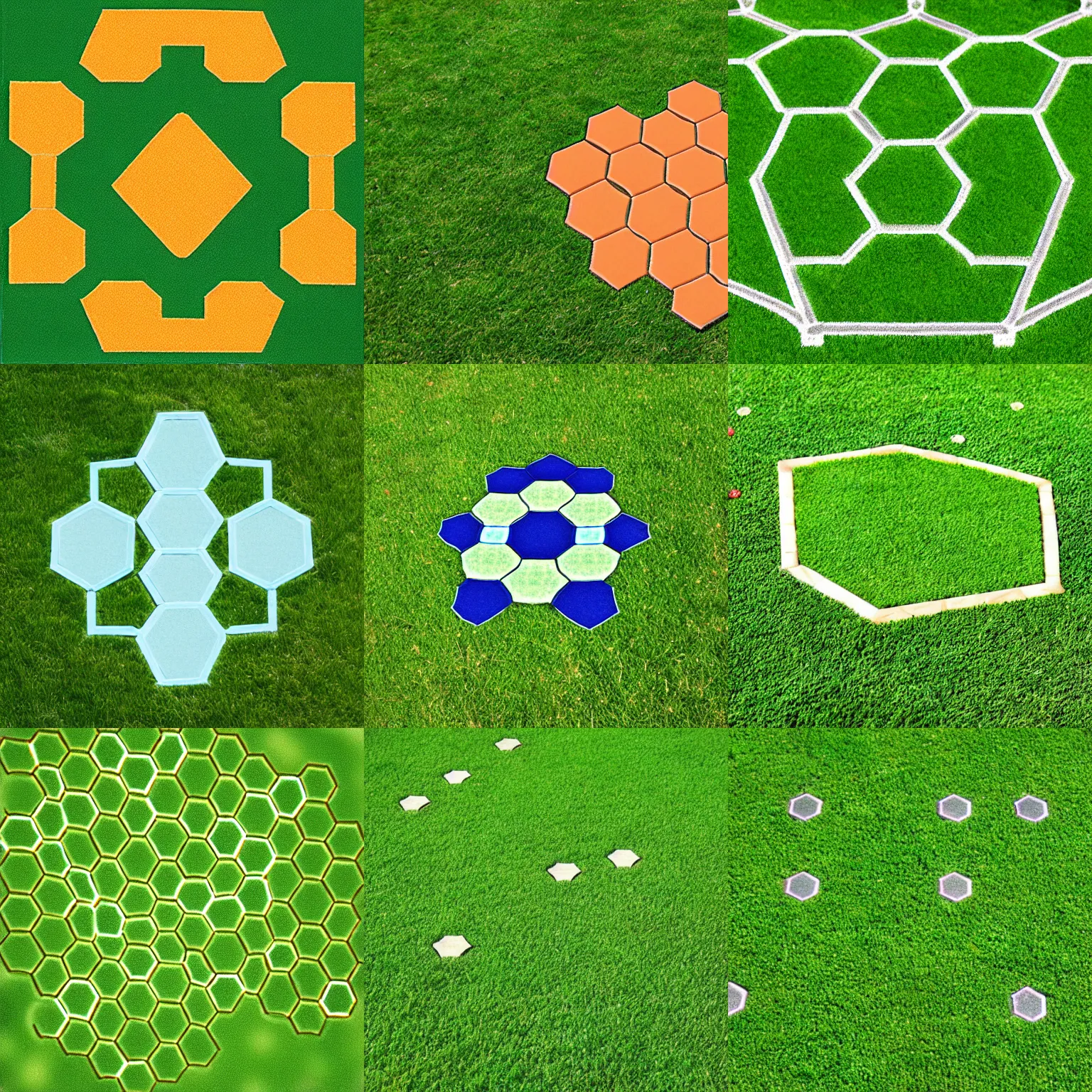 Prompt: hexagonal lawn char