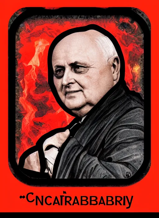 Image similar to comrade gorbachev in hell, infernal icon with halo, color art in church style 4 k