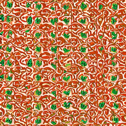 Image similar to fabric texture, orange and green color scheme, florar