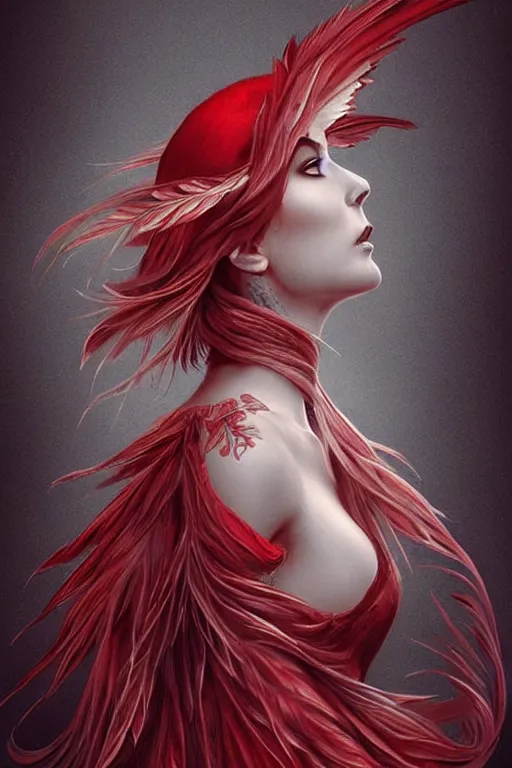 Image similar to Ethereal Cardinal bird, intricate detail, ornate, conceptual art, soft light, dynamic, art by artgerm