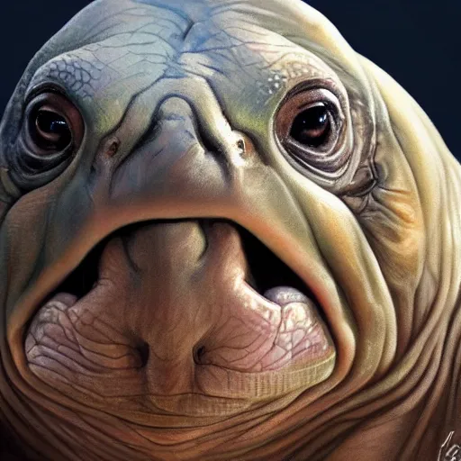 Prompt: amazingly beautiful portrait of a hyper realistic mitch mcconnell as a tortoise painted by greg rutkowski, artgerm, beautiful lighting, masterpiece, epic, 4 k