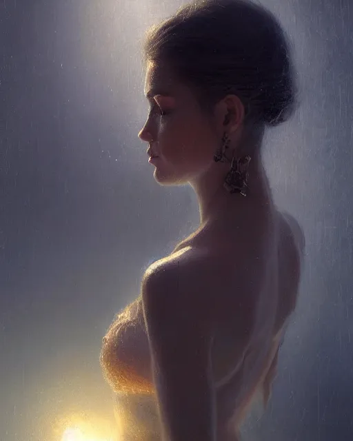 Image similar to Patience during a war on the outside of the clubs, gorgeous, portrait, powerful, intricate, beautiful, masterpiece, elegant, volumetric lighting, back lighting, rimlight, dramatic lighting, digital painting, highly detailed, artstation, sharp focus, illustration, Artgerm, Jean-Léon Gérôme , ruan jia