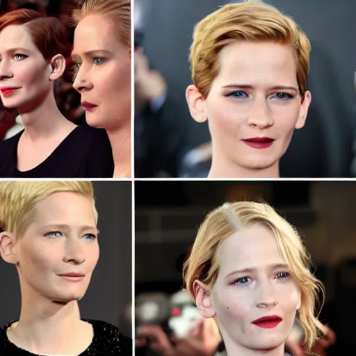 Prompt: tilda swinton jennifer lawrence emma watson eva green scarlet johansson